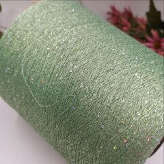 Sequin Lurex люрекс с пайеткой 3000м/100гр 009 Светлый зелёный, пайетка галографическая