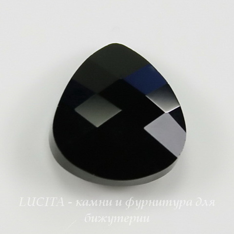 6012 Подвеска Сваровски Flat Briolette Jet (11x10 мм) ()