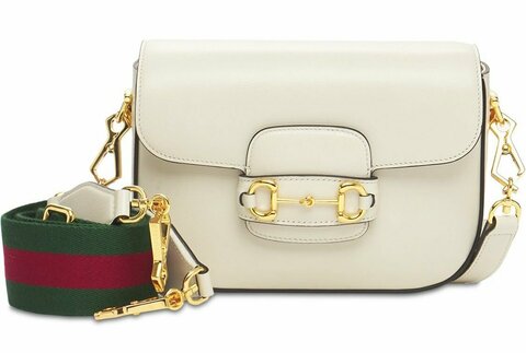 Мини-сумка Gucci Horsebit 1955 белый