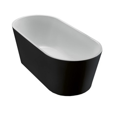 BelBagno BB71-1700-NERO Отдельностоящая акриловая ванна в комплекте со сливом-переливом, 170x80, цвет: белый, чёрный фото