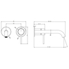 Gessi 316 54086#726 Встраиваемый смеситель с изливом 200-170мм (внешние части), цвет: warm bronze brushed pvd