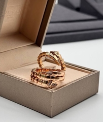 Кольцо ЗМЕЯ-SERPENTI двойная lux качество rose VGOLD