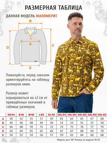 Поло с длинным рукавом «Золотой лес» мужское
