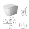 Duravit ME by Starck 2169092000 Унитаз напольный пристенный вариант, с вертикальным смывом, включая крепление, сток горизонтальный, 4,5 л. с HygieneGlaze, 370x60