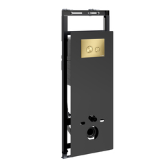 WasserKRAFT Salm 27TLT.010.ME.BL.MG01 Инсталляция для унитаза с клавишей, цвет: чёрный, золото фото