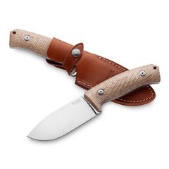Фото Нож с фиксированным клинком LionSteel M3, сталь Niolox, рукоять микарта, бежевый