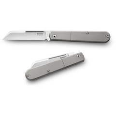 Фото Складной нож LionSteel Barlow Slim Dom, сталь M390, рукоять титан, серый
