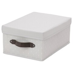 Коробка с крышкой IKEA BLADDRARE (БЛЭДДРАРЕ), Серый с рисунком, 25x35x15 см