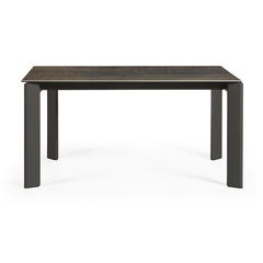 Стол Atta 160 (220) x90 антрацит, темно-коричневый, керамика
