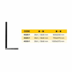 Угольник столярный 1000х375мм CSN255133 Kinex K-Met 4030-1