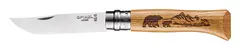 Фото Нож Opinel №8 Animalia, нержавеющая сталь, рукоять дуб, гравировка медведь
