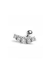 Серебряная серьга с фианитами (пирсинг)