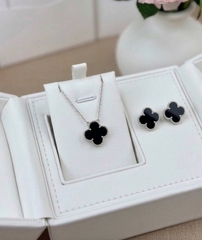 Серьги VCA клевер качество white VGOLD