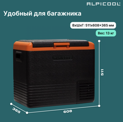 Компрессорный автохолодильник Alpicool CL50 (12V/24V, 50л)