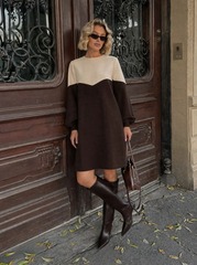 Платье Игра на контрасте (кофе с молоком) П16404-1М LT Collection