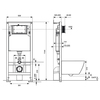TECE K401204WCR TECEspring Base Комплект 4 в 1 инсталяция, панель смыва с прямоугольными кнопками, черн. мат., унитаз модель R