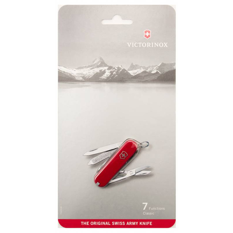 Нож складной Victorinox Classic, 58 mm, 7 функций, красный, блистер