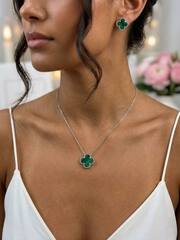 Серьги VCA клевер качество white VGOLD