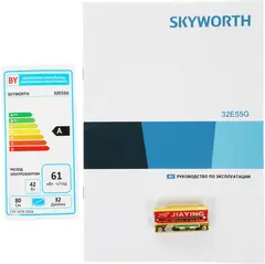 Телевизор LED Skyworth 32" 32E55G Google TV Frameless черный/черный HD 60Hz DVB-T DVB-T2 DVB-C DVB-S DVB-S2 USB WiFi Smart TV