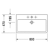 Duravit Vero 454800041 Раковина для мебели, без перелива, с 1 отврстием под смес., 800x470мм, цвет: Белый