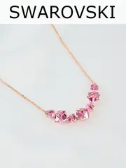 Колье дуга Мираж с розовыми кристаллами Swarovski