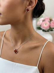 Серьги VCA клевер качество white VGOLD