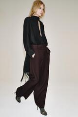 ZARA ШИРОКИЕ БРЮКИ — ZW COLLECTION, БУРГУНДИ