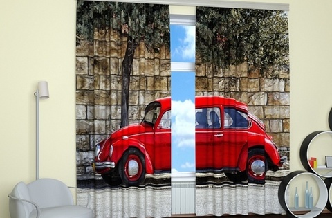 Фотошторы: Маленькое красное авто