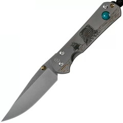 Фото Складной нож Chris Reeve Small Sebenza 21, сталь S35VN, рукоять титановый сплав, гравировка астронавт на луне