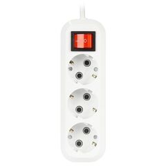 Удлинитель бытовой 3 гн, 3 м, ПВС, 3х1 мм2, с/з, выкл, Smartbuy, SBE-16-3-03-ZS