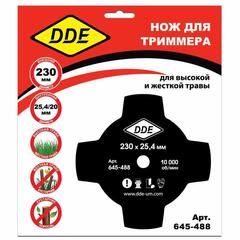 Нож для триммера DDE GRASS CUT 4-хлопастной, 230 х 25,4 мм (толщина = 1,4 мм) (645-488)