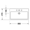 Duravit Vero 454800044 Раковина для мебели, без перелива, с 3 отврстиями под смес., 800x470мм, цвет: Белый