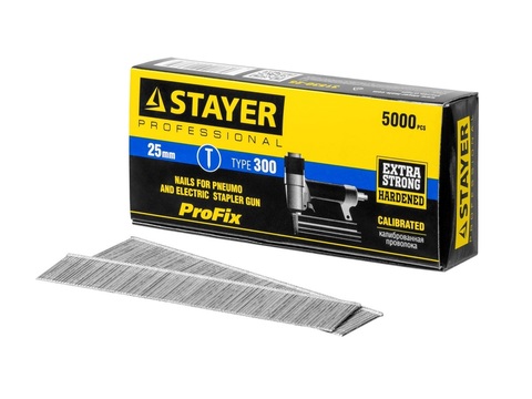 STAYER гвозди тип 300 (47/J/F), 25 мм, калибр 18GA. 5000 шт. (31530-25)