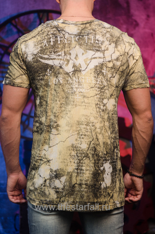 Affliction | Футболка мужская из бамбука Flight Bamboo Tee A1105 спина