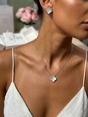 Серьги VCA клевер с перламутром качество white VGOLD