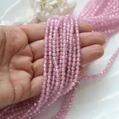 Цирконий кубический (фианит) граненый, розовый, 4 мм нить, К187