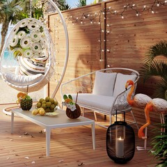 Стол кофейный Tiki White