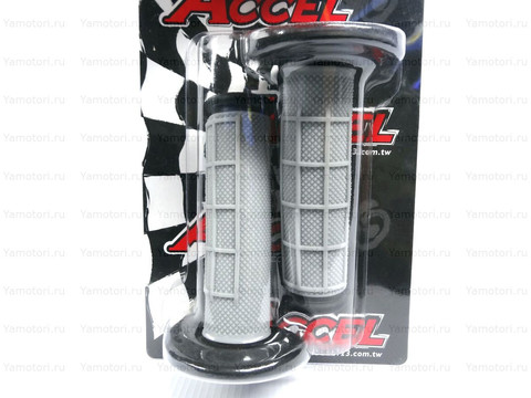 Мото грипсы ACCEL, ручки руля без отверстия, чёрные