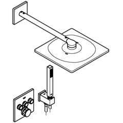 Душевая система GROHE Grohtherm SmartControl с душевым гарнитуром и верхним душем Rainshower SmartActive Cube 310, хром, (34706000)