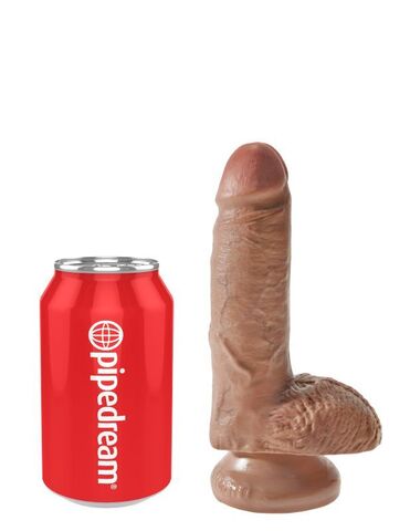 Фаллоимитатор на присоске загорелый King Cock 7 Cock with Balls