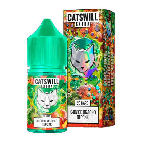 Жидкость CATSWILL EXTRA Salt 2% HARD 30 ml - Кислое яблоко Персик