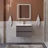 BelBagno KRAFT 39-700/390-2C-SO-GSO База под раковину подвесная с фрезерованными ручк. по всей дл. фасада с 2 выкатн. ящ.,Темно-Серый Мат.,700x395x500