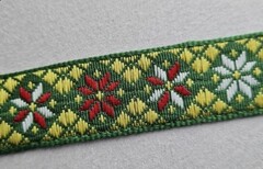 Тесьма жаккард, с1851, рис. 9099, ш. 1,8 см, зелёный