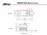 Сервопривод Hitec D980TW (26.0-44.0 кг/см, 0.28-0.17сек/60°, 79г.)