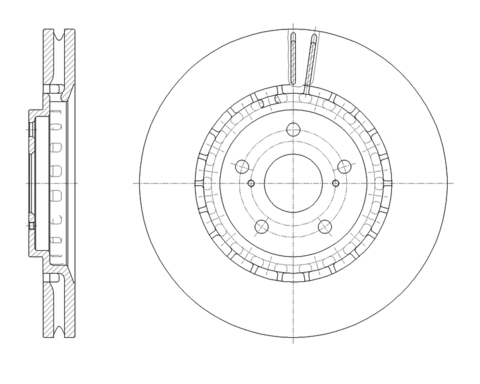 Диск тормозной вентилируемый G-brake  GR-21832