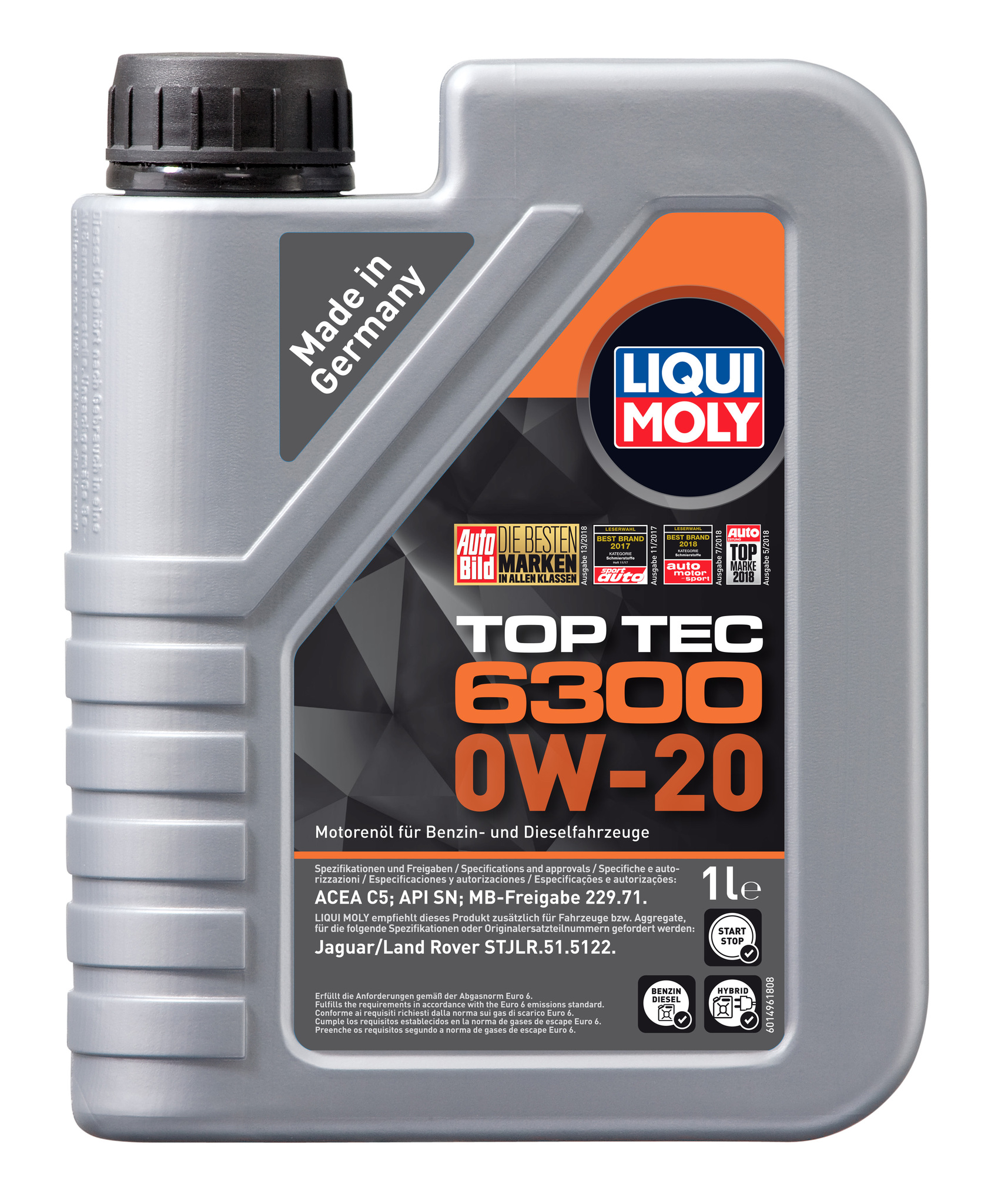 Моторное масло Liqui Moly Top Tec 6300 0W20 НС-синтетическое 1л