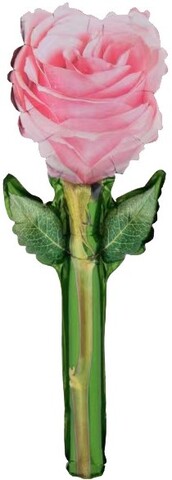 Шар К Мини-фигура, Цветок, Роза, Розовый, 17''/43 см, 5 шт.