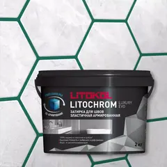 Затирка швов цементная Litokol Litochrom 1-6 Luxury Evo LLE.390 Малахит, ведро 2 кг
