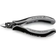 Прецизионные кусачки боковые для электроники ESD чернёные 125 мм Knipex 79 32 125 ESD