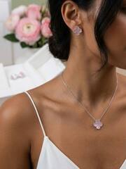 Серьги VCA клевер с перламутром качество white VGOLD